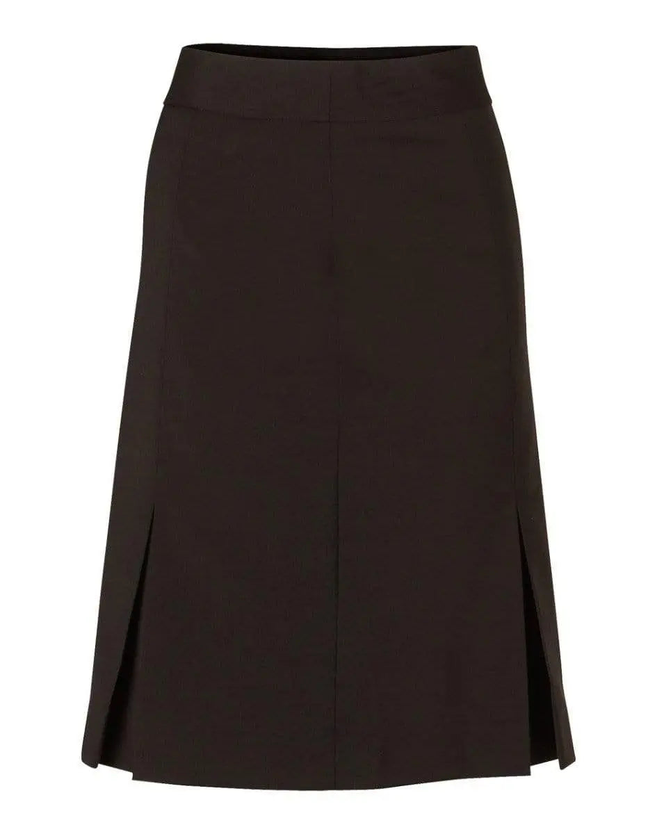 BENCHMARK Women's Wool Blend Strecth Pleated SKirt M9473 Corporate Wear Benchmark Charcoal 6